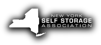 logo artwork in the shape of new york state with text spelling out New York Self Storage Association
